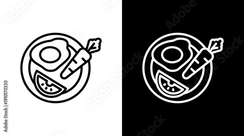 Diet White Icon Set Design 