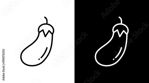 Eggplant White Icon Set Design 