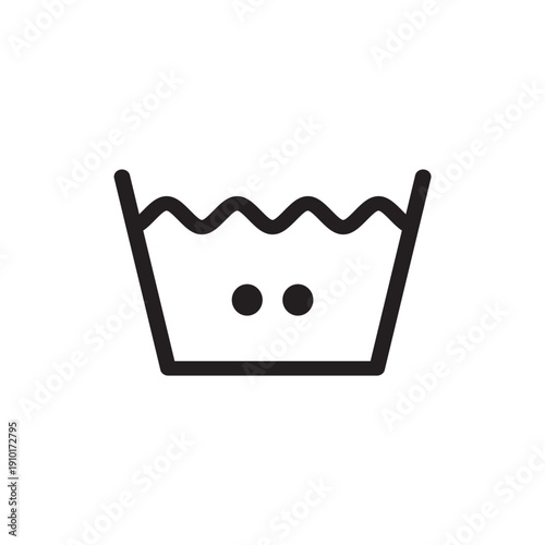 Laundry icons garment care instructions on labels machine wash or hand vector design