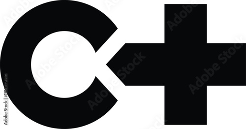 flat medical icon of an incomplete circle with medical cross symbol