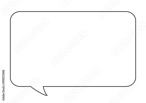 Wallpaper Mural 四角吹き出し 内向きしっぽ シンプル枠 単品 Torontodigital.ca