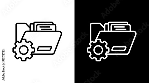Process White Icon Set Design 