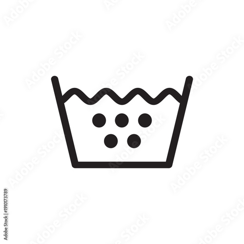 Laundry icons garment care instructions on labels machine wash or hand vector design