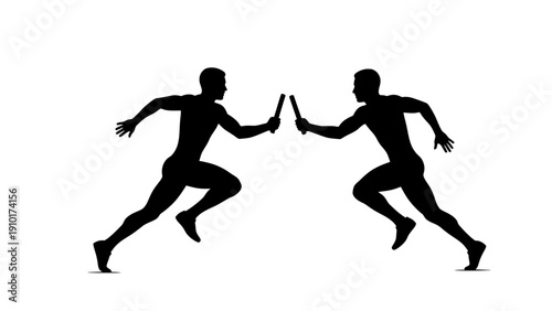 Two athletes high fiving in sprint.
