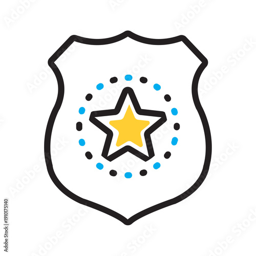 Vector multi color icon for Security badge