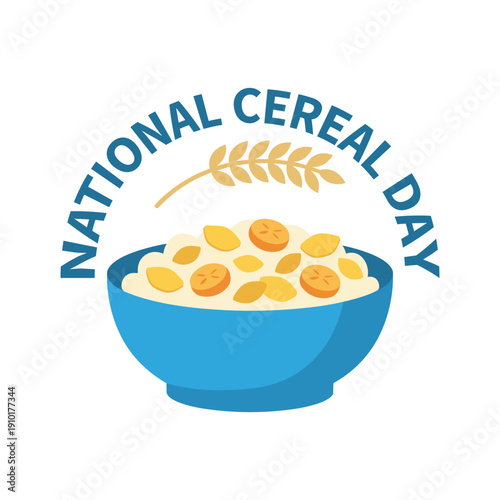 National Cereal Day Vector Illustration