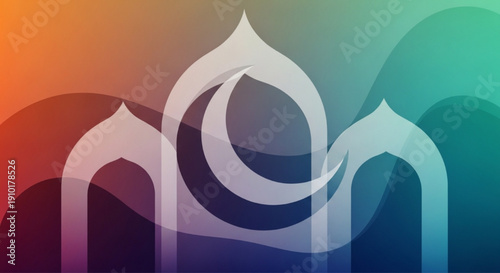 Abstract Ramadan Mosque Skyline Background