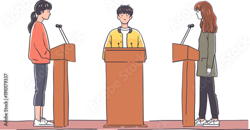 토론하는 사람 일러스트