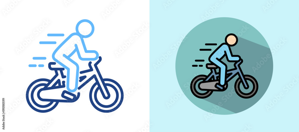 Fototapeta premium Cycling Fitness isometric icon