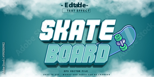 Editable text effect on skate board themed text.