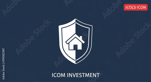 Shield with house icon symbolizing home investment protection.