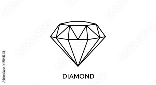 A simple line drawing of a diamond gemstone.