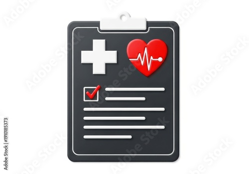 Free Download Realistic three dimensional medical record icon displaying essential health symbols. - GFXLoad