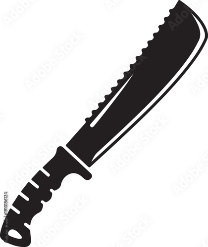 Ice Machete icon in silhouette on white background.