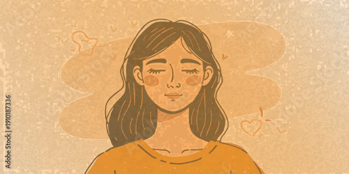 Human flat vector illustration, expressive hand-drawn style, imperfect organic lines, subtle grain texture, warm color palette, authentic and emotional mood, simple abstract background.