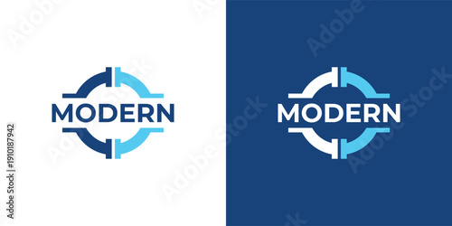 Modern Plumbing Logo Template for Water, Pipe and Repair Service Branding