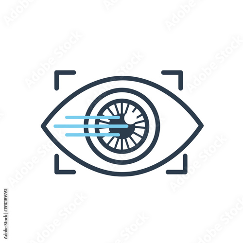 Eye Scanning Biometric Icon for Iris Recognition Security