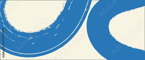 Grunge grainy blue brush stroke with spray texture. Hand drawn distress damaged vintage banner with zigzag bold line. Rough thick brush stroke texture. Spray paint effect vector background. abstract