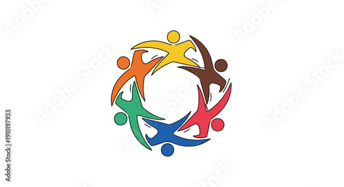 Wallpaper Mural Dynamic circle of diverse individuals symbolizes global unity and collaboration Torontodigital.ca