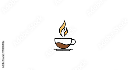 Steaming Coffee Cup Icon Illustration A Warm Beverage for a Cozy Break