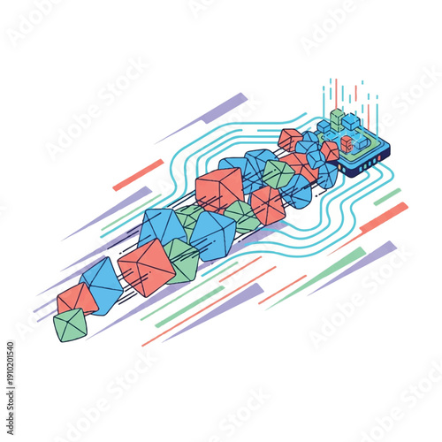 Accelerated Digital Transformation: Seamless High-Speed Data Flow Infrastructure Vector