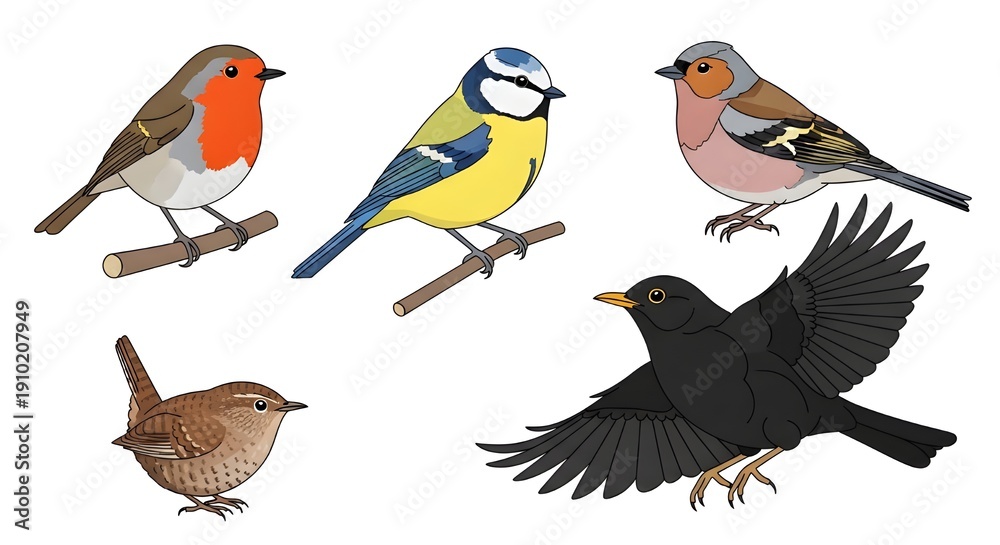 Fototapeta premium set of birds