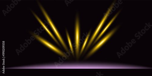 Abstract Purple Neon Background with Bright Ray Halo in Retro Wave Style. Vector clip art for your night party design.