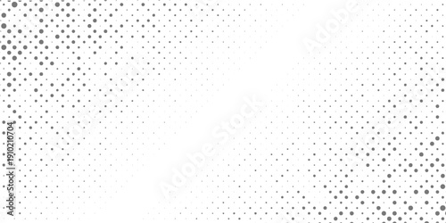 Dotted halftone gradient texture. Vanishing polka dot background. Repeating dots gradation pattern background. Black fading comic pop art overlay backdrop. Raster effect wallpaper. Vector halftone