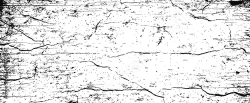 Distressed Vector Grunge Texture Overlay with Cracks and Scratches Black and White Abstract Background