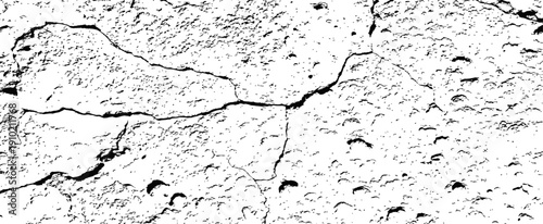 Distressed Cracked Grunge Vector Overlay Texture Black and White Rough Surface