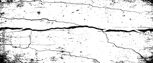 Vector Grunge Overlay Texture with Major Horizontal Crack