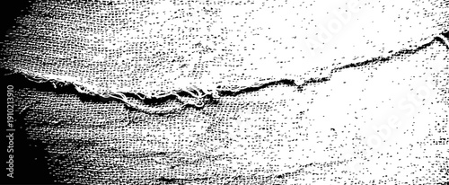Distressed Fabric Vector Texture Black and White Torn Burlap Grunge Overlay