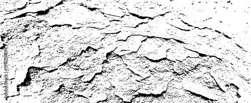Grunge Vector Texture Overlay Cracked Peeling Paint Black and White Distressed Background Abstract Rough Surface