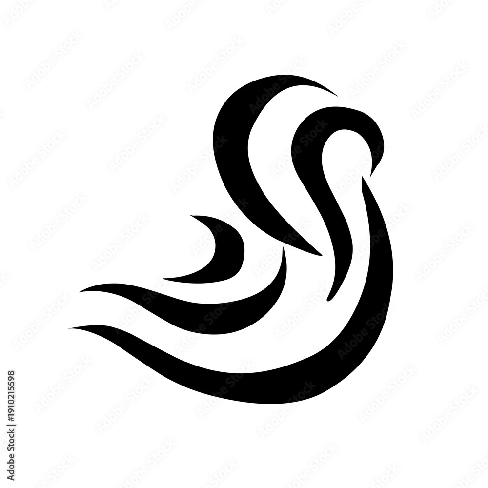Obraz premium silhouette of black waves on a white background