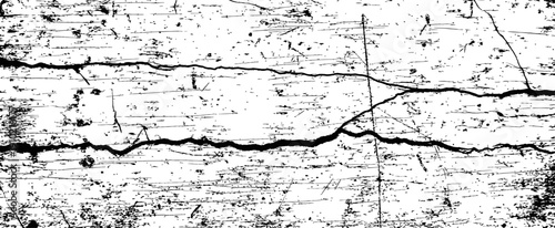 Grunge Black and White Vector Texture Background with Cracks Scratches and Rough Distress Effect Overlay