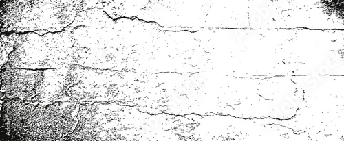 Black and white grunge texture distressed cracked concrete wall overlay pattern vector background