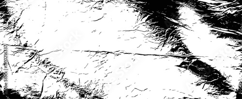 Black and White Crumpled Grunge Texture Vector Overlay Wrinkled Surface Distress Background Graphic Element