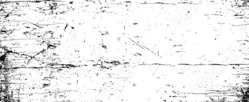 Black and white vector grunge distress texture overlay background with scratches dirt and rough wooden grain elements