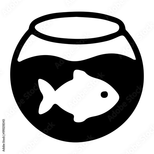 Fishbowl icon black silhouette vector