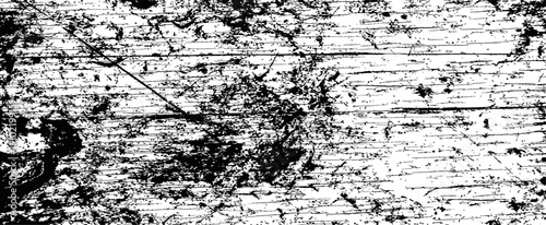 Black and White Grunge Wood Grain Texture Overlay Distressed Vector Background Scratch Rough Surface Effect