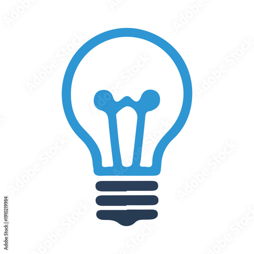 Creative blue lightbulb idea icon