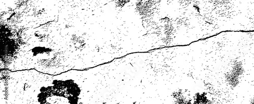 Vector Grunge Texture Overlay Cracked Wall Background Black and White Distress Effect