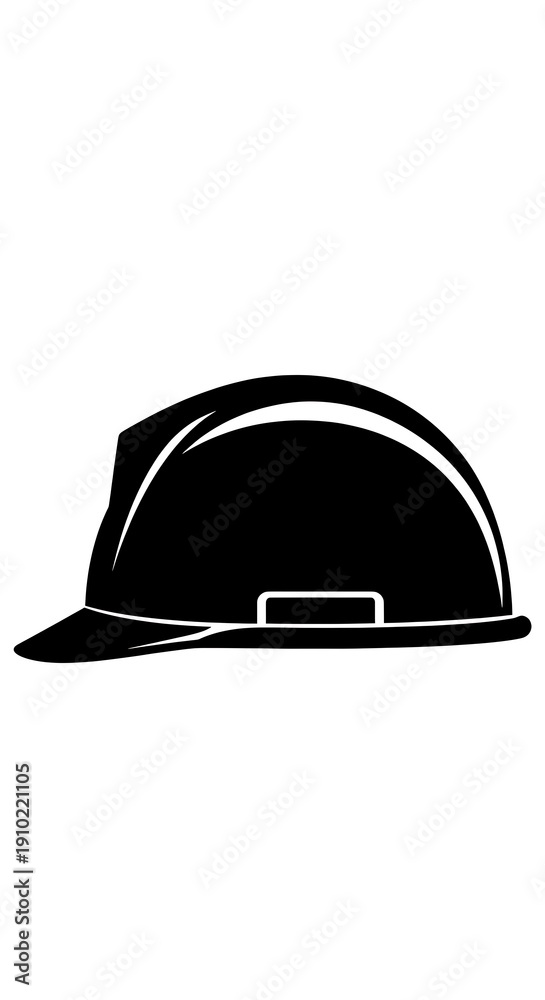 Fototapeta premium Black silhouette of a baseball cap.