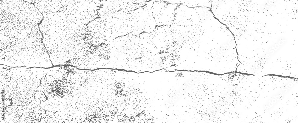 Obraz premium Grayscale Distressed Cracked Wall Vector Texture Grunge Overlay Effect Abstract Background