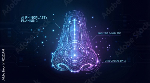 Futuristic AI Rhinoplasty Planning with Data Analysis Visualization