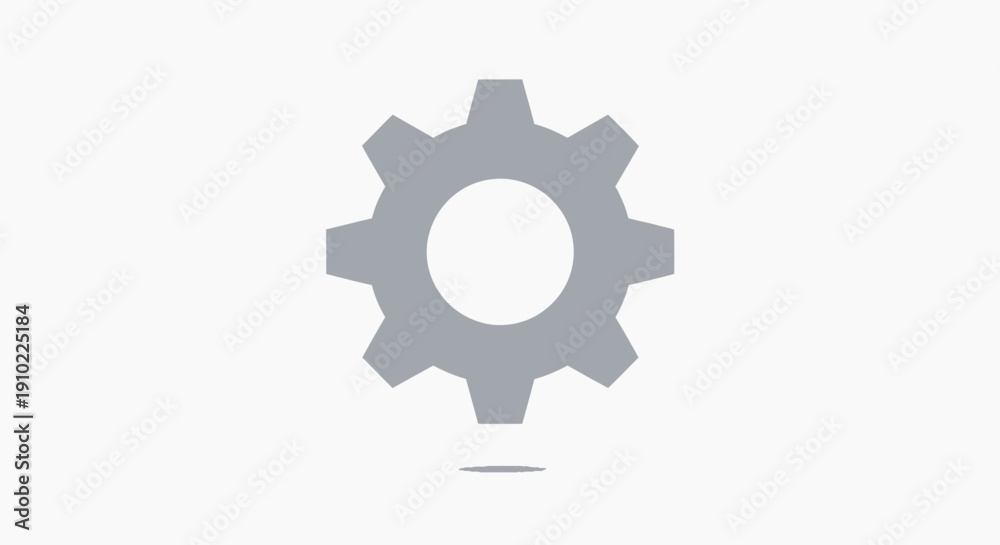 Fototapeta premium Gray Gear Cogwheel Icon for Settings and Mechanism in Bright Studio Background