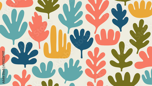 Colorful Abstract Organic Shapes Pattern.