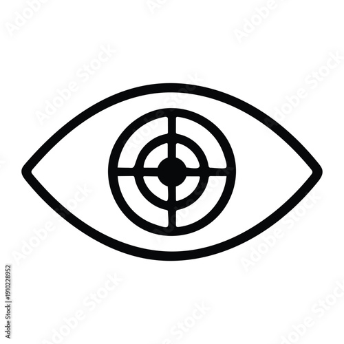 Vision Goal Outline Icon – Target Line Vector for Business Mission, Planning, and Achievement