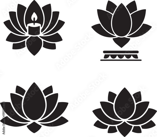 Vesak Buddha purnima silhouette vector