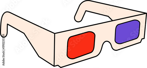 3d glasses on white background